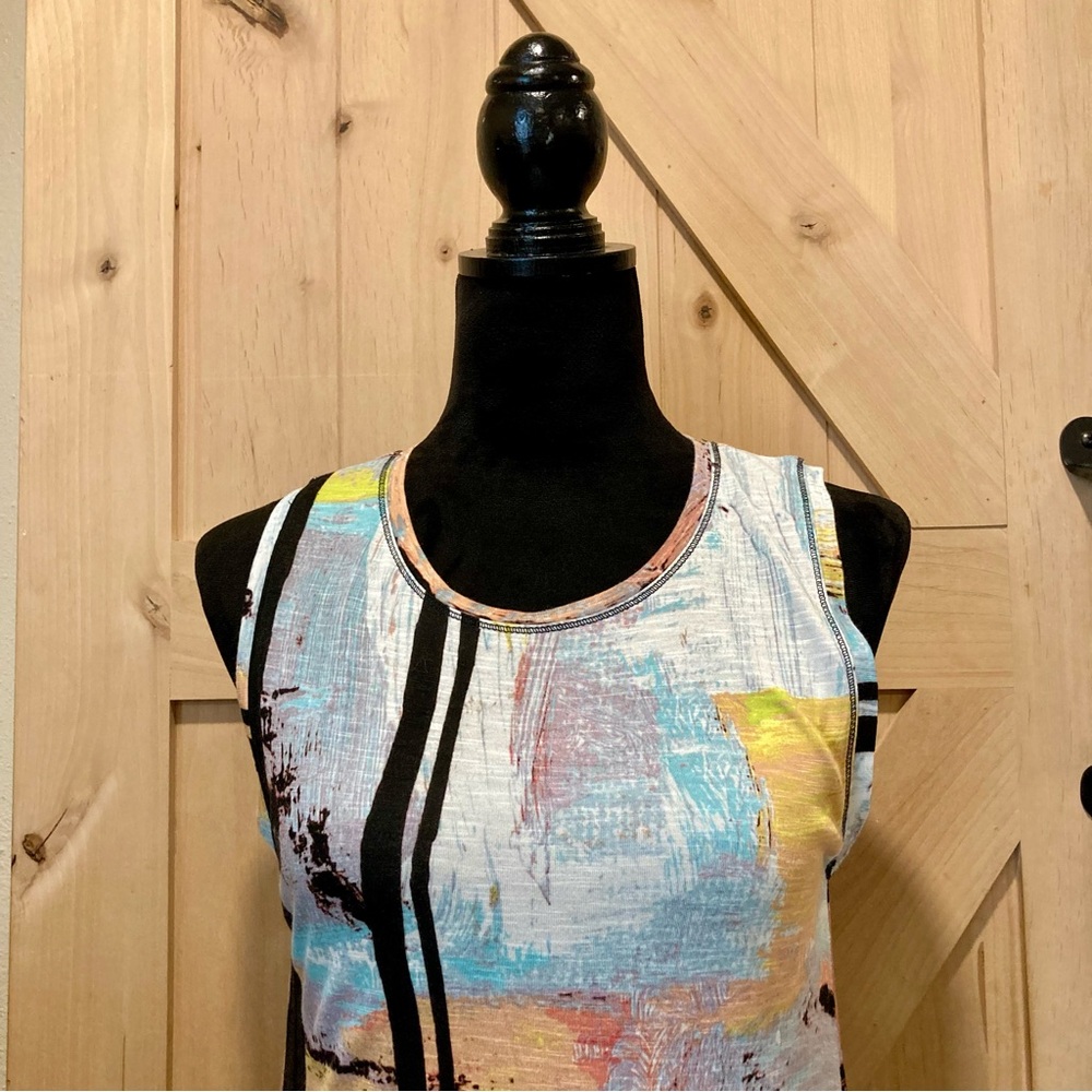 Rachel Roy Abstract Print Maxi Dress - Black and Multicolor Lined Size Medium - Picture 3 of 16
